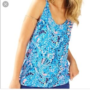 XL Lilly Pulitzer Kinsey tank in tic tac tile